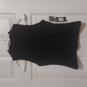 Black sleeveless blouse with back cutout